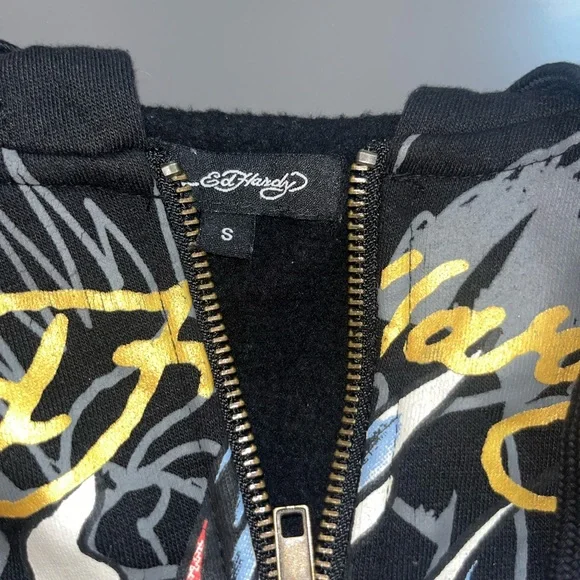 Ed Hardy Swallow Bird Zip Front Hoodie - Picture 3 of 4